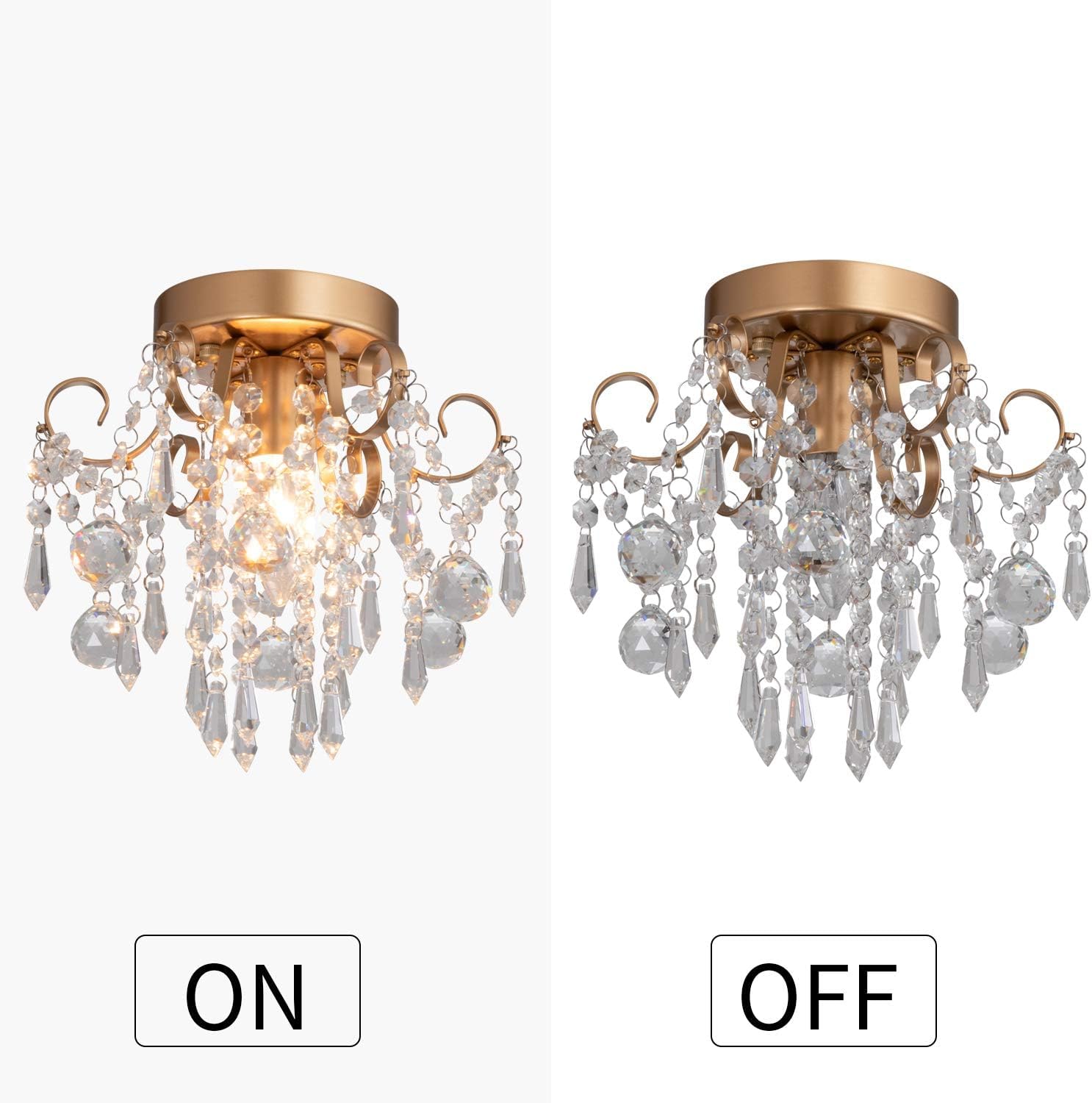 Mini Kroonluchter Kristallen Plafondlamp, Kleine Inbouwlamp voor Ingang Slaapkamer Barthroom Hal Kast (Zilver