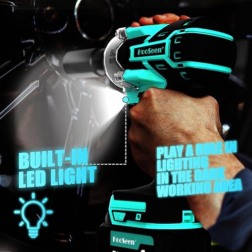 Miniatura 7 de Kit de llave de impacto inalámbrica, pistola de impacto de 12, pistola de impacto de 21 V, sin escobillas, par de torsión de alta velocidad de 445