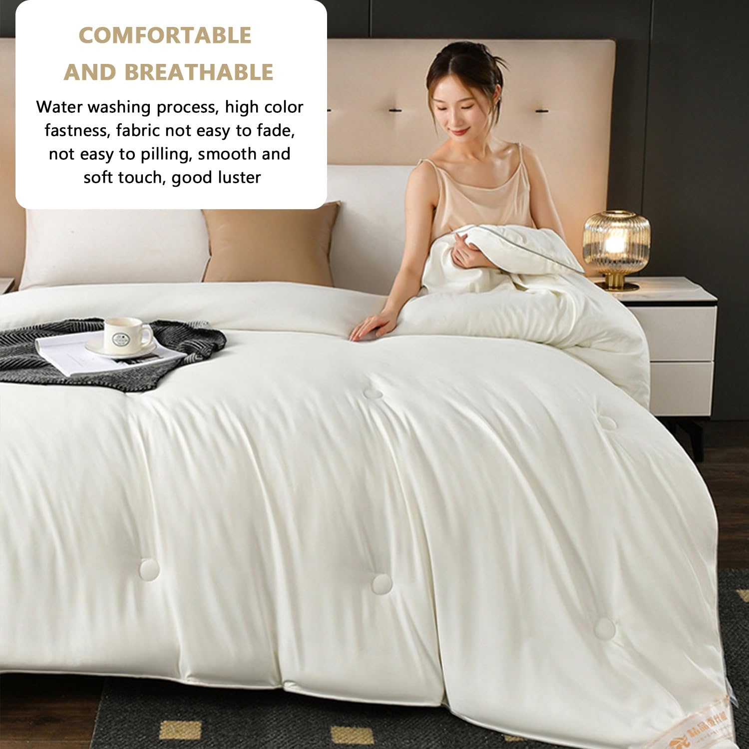 Edredón Verano 220x240/180x220 cm para Cama 135/150/180 Relleno Nórdico Edredón de Fibra, Ligero, Suave, Transpirable para Primavera y Verano(Color 3,150x200cm(2kg))