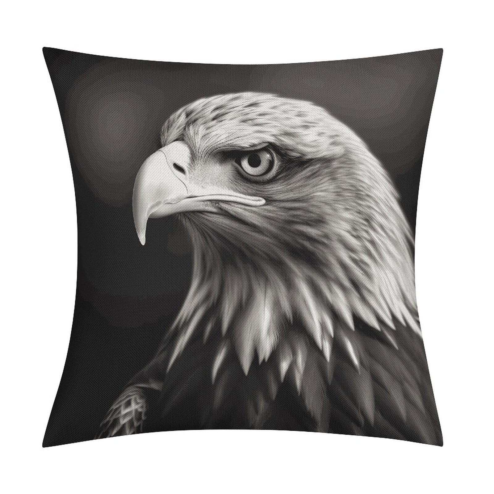Fodpand Style Eagle Black And White Pillow Covers 18X18 Inch, Pillow Cases Boho Farmhouse, Throw Pillow Covers For Couch Sofa Bed Spring Home Decor