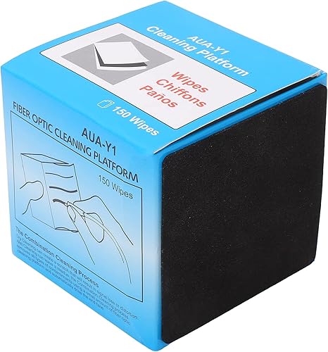 Toallitas de fibra óptica, 150 unidades de caja de fibra óptica limpiador de conector fácil de rasgar tanto en húmedo como en seco, fibra óptica y