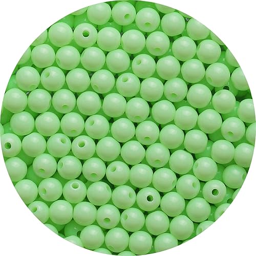 Miniatura 10 de 1800 cuentas redondas acrílicas para pulseras de 0.236 in de plástico, cuentas de colores para hacer joyas, cuentas de resina arcoíris para hacer