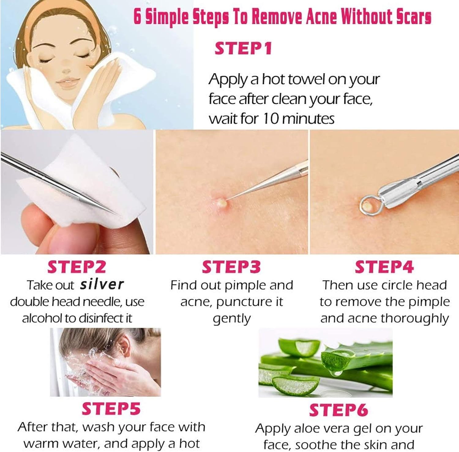 Blackhead Remover 5pcs Kit with Portable Box