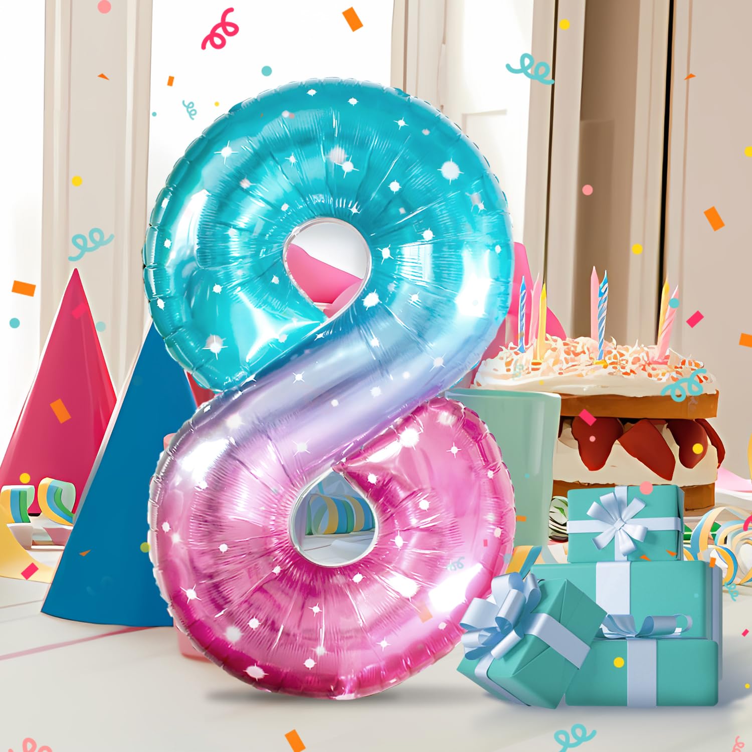 Number 8)Palloncini bianchi 40 grandi numeri giganti età
