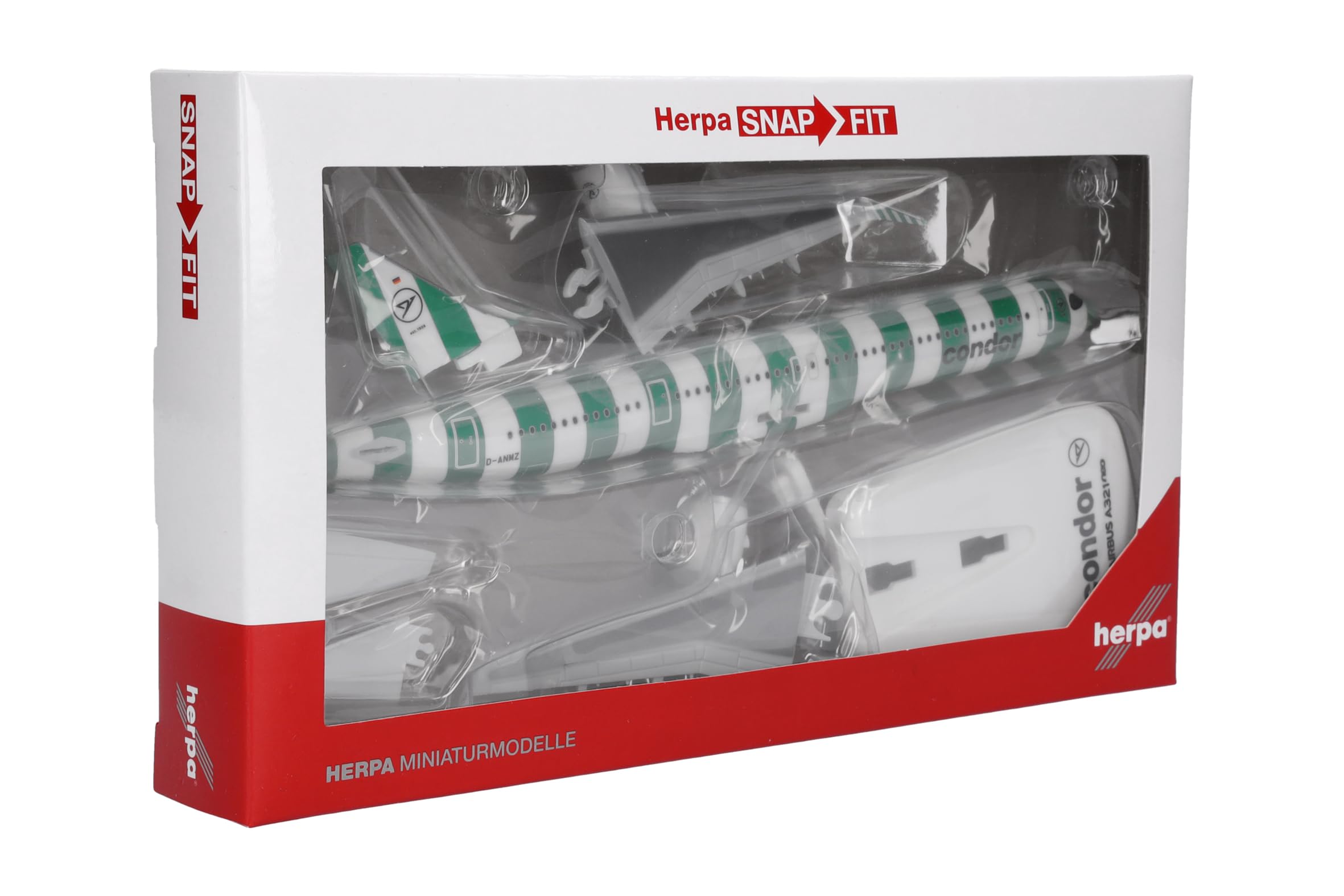 Herpa Snap-Fit modellino aereo Condor Airbus A321neo "Island", miniatura in scala 1:200, pezzo da collezione, modello con supporto, plastica - 5