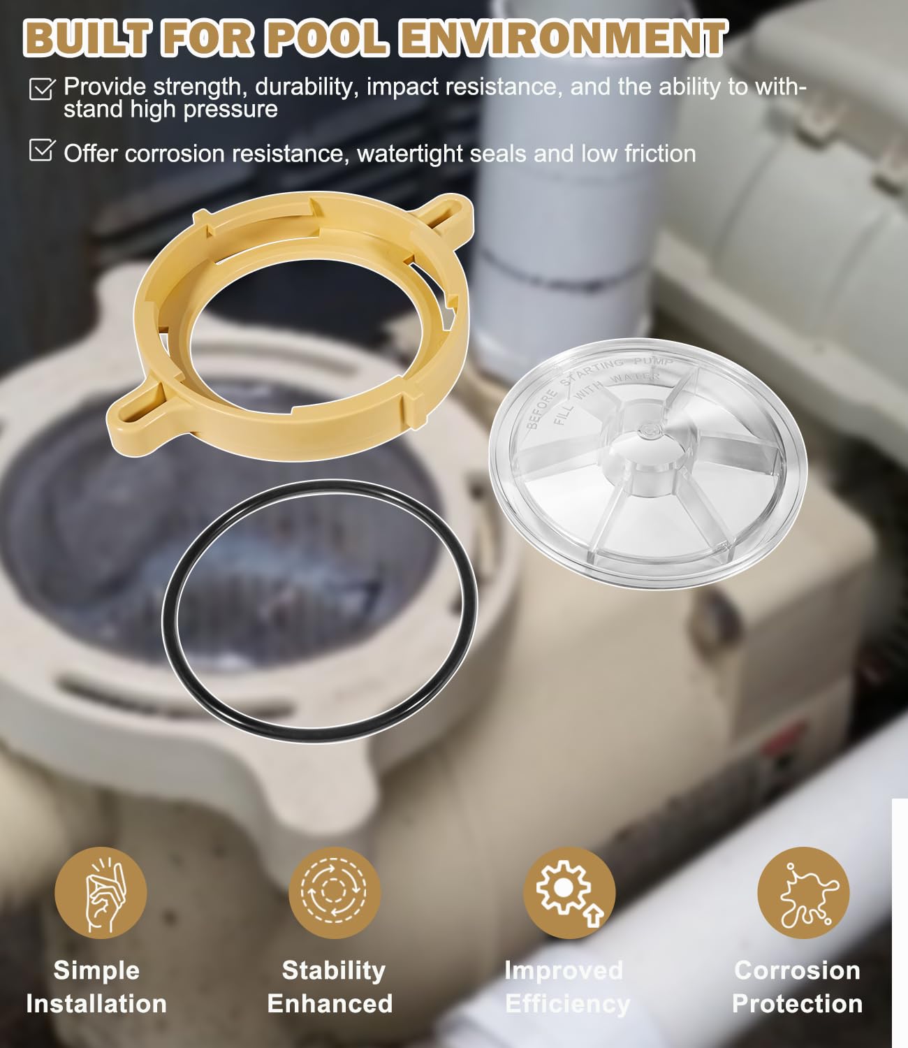 357151 Clear Pump Lid with O-Ring Pool Pump Cover Replacement for Pentair Whispe 357151 Clear Pump Lid with O-Ring Pool Pump Cover Replacement for Pentair Whispe