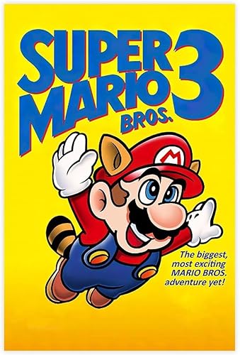 Póster de Super Mariio Bros para habitación de niños, póster de película de anime, lienzo para paredes, impresiones sin marco, 12 x 18 pulgadas