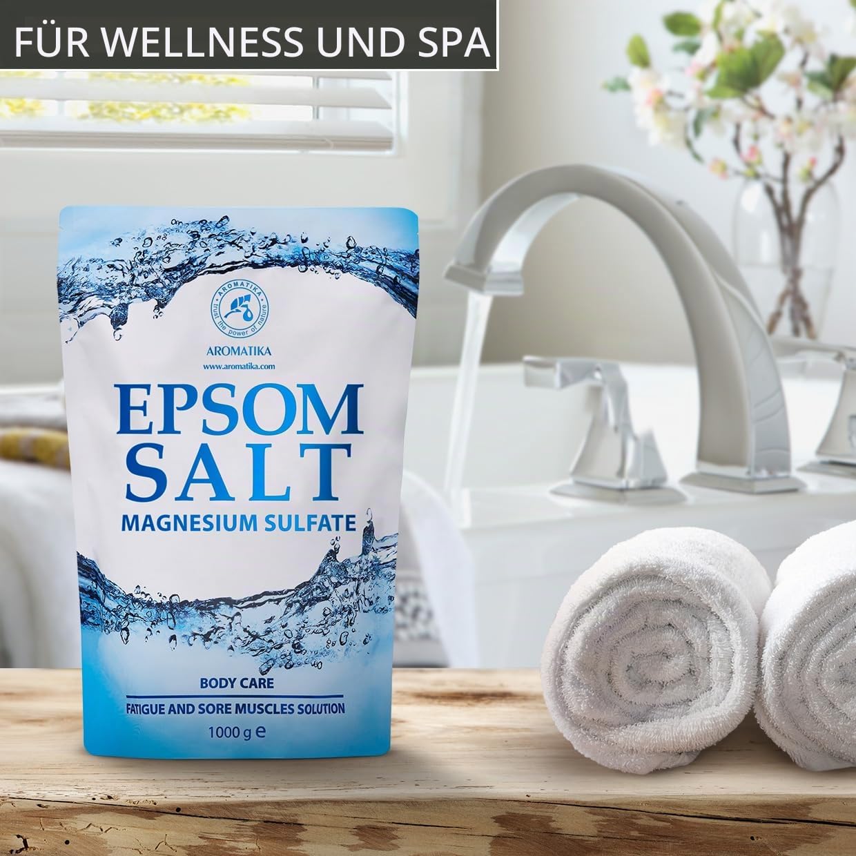 Epsom Salz 5kg - Bittersalz - Magnesiumsulfat - Badesalz für Magnesiumbäder - Natürliches Bittesalz - Bad & Körperpflege - Magnesium Fußbad - Magnesium Badezusatz