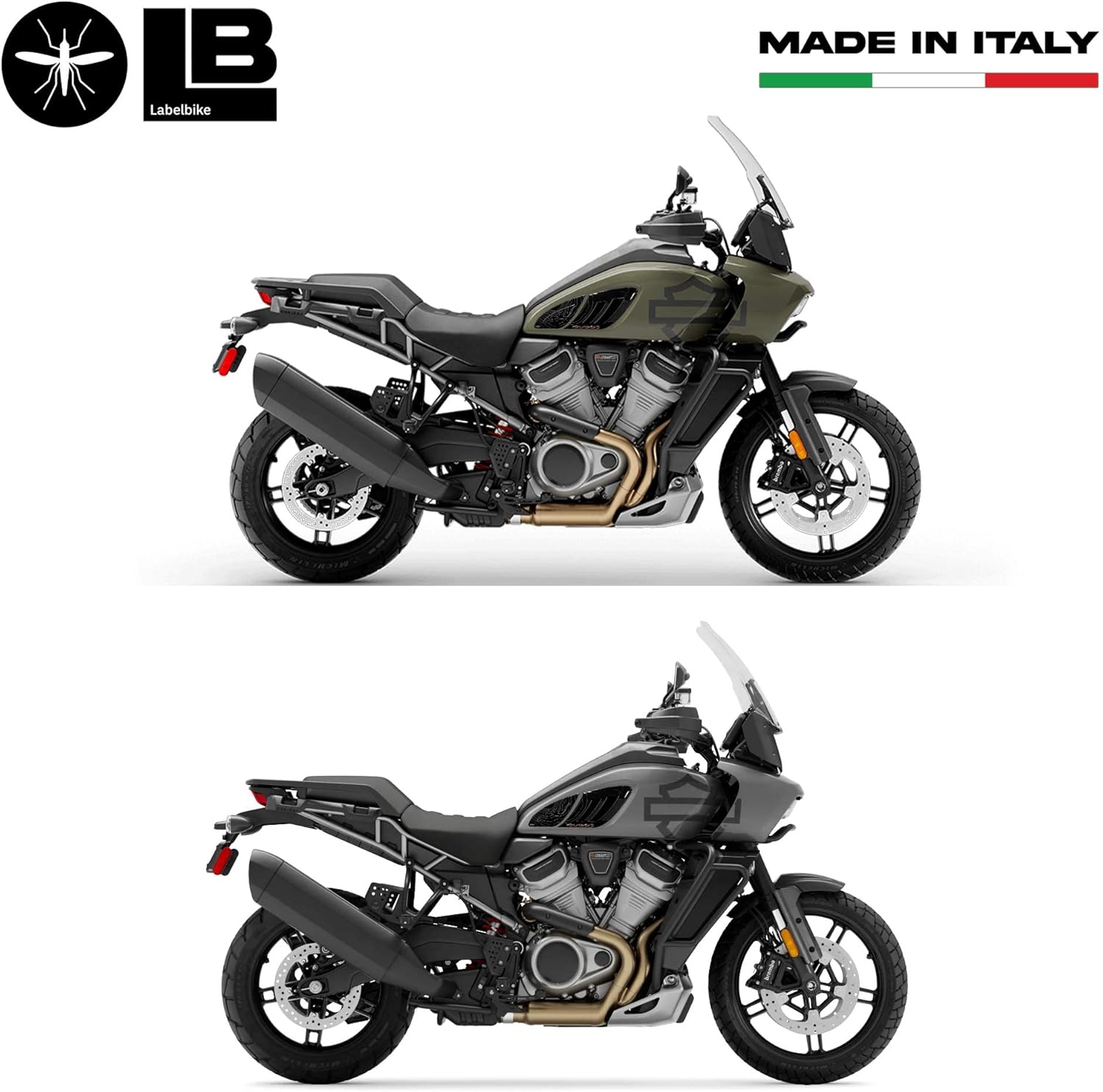 labelbike - 3D Stickers Motorcycle Fuel Tank Sides Protection and Decoration in Resin Compatible with Harley Davidson Pan America 1250 and 1250 Special 2020-2022 - Color Black