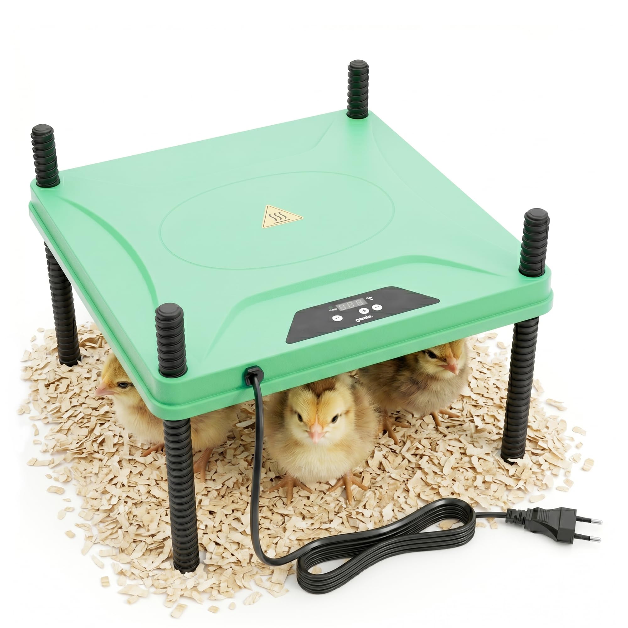 greate Criadora de Pollitos 80 W regulable 10-70 °C con pantalla LED - Calentador para Pajaros altura regulable 30 x 30 cm