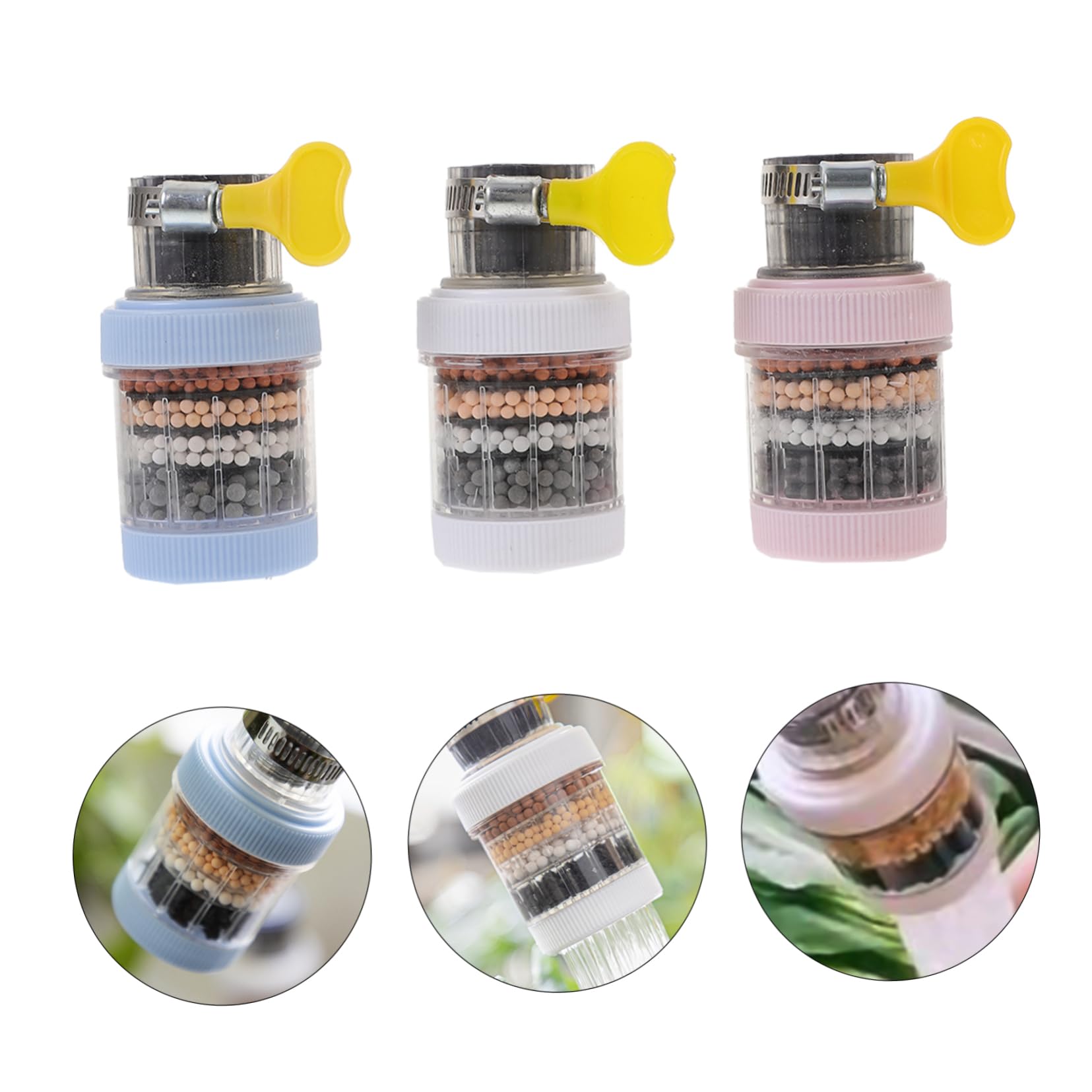 POPETPOP 4 Juegos Filtros de Agua de Cocina Purificador y Filtración de Agua Conjunto de Uso Doméstico Compatible con Fregaderos de Cocina y Antisalpicaduras