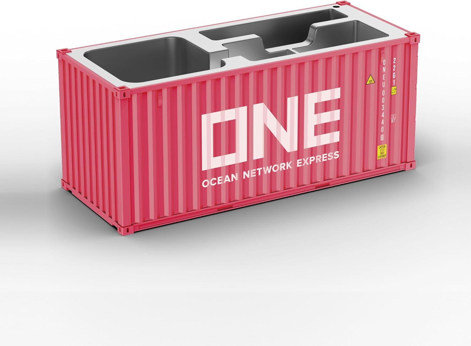 Desk Organizer, Pen Pencil Holder, Business Name Cards Holder, Shipping Container Model Storage Box, Secret Storage Box with Multiple Compartments Office Supplies Multi-function (ONE)