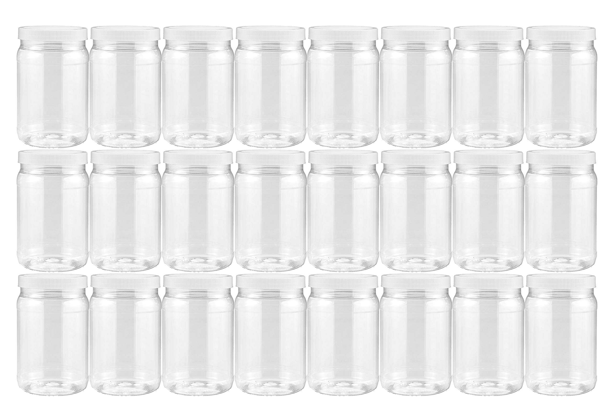 Smart Solutions Clear Plastic Mason Jars (18 oz 24 pack) | With Screw-On Airtight Lids | Refillable | No BPA | Perfect for Crafts, Herbs, Slime, Food & Liquids | Made in USA
