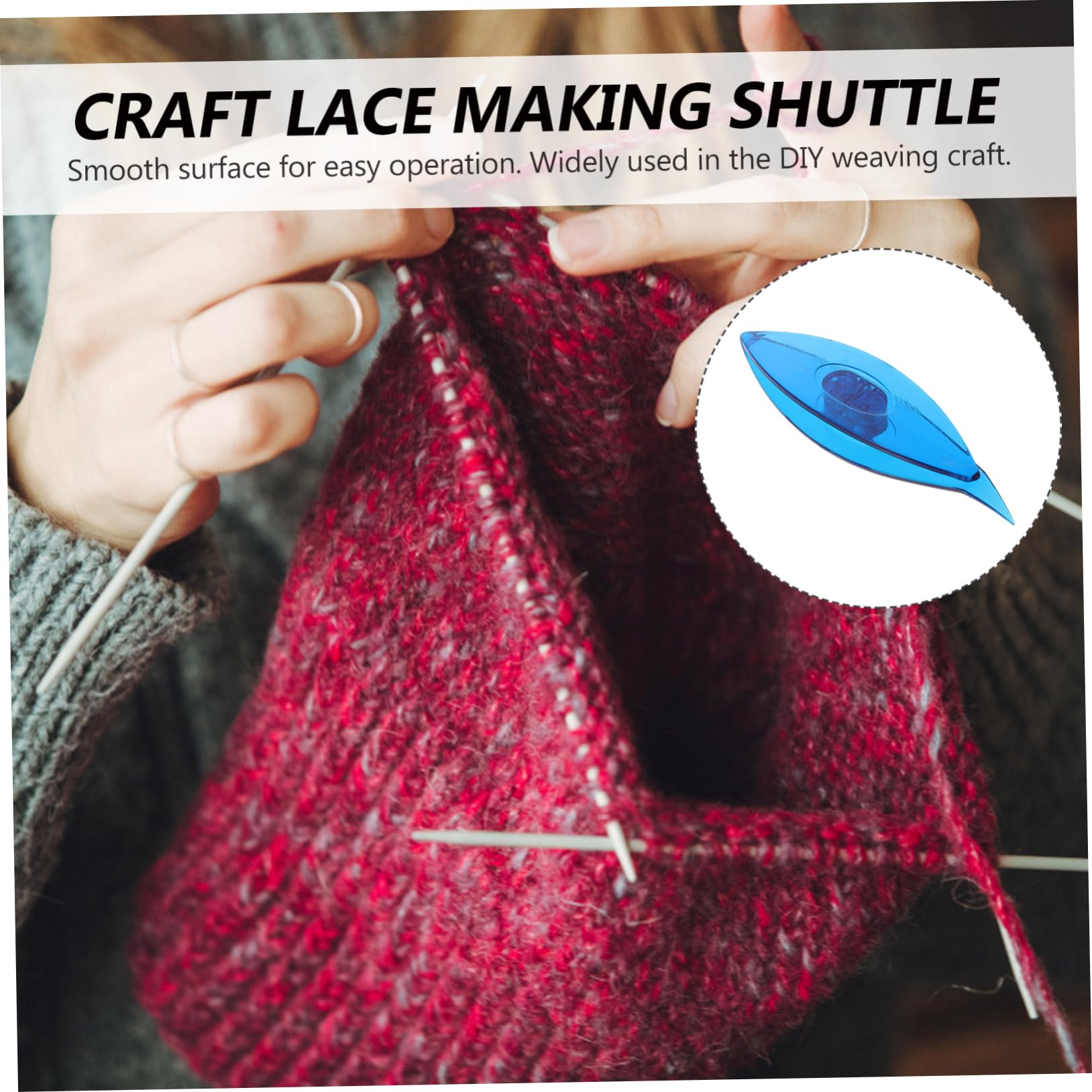 HAPINARY DIY Shuttle Bobbins Kit 2pcs Tatting Shuttle Craft Needles Shuttle for Lace DIY Hand Lacemaking Craft