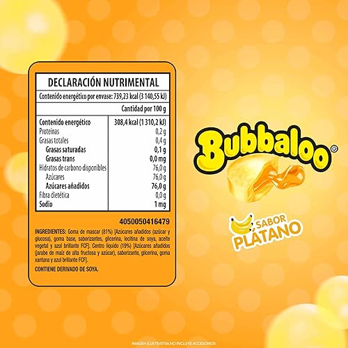 Miniatura 2 de Bubbaloo Adams- goma de mascar 47 pz- sabores varios (Platano, 47pz)