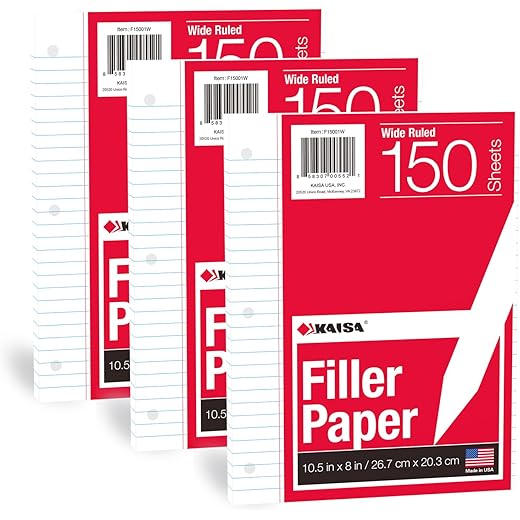 Kaisa Loose Leaf Paper Filler 3Pack