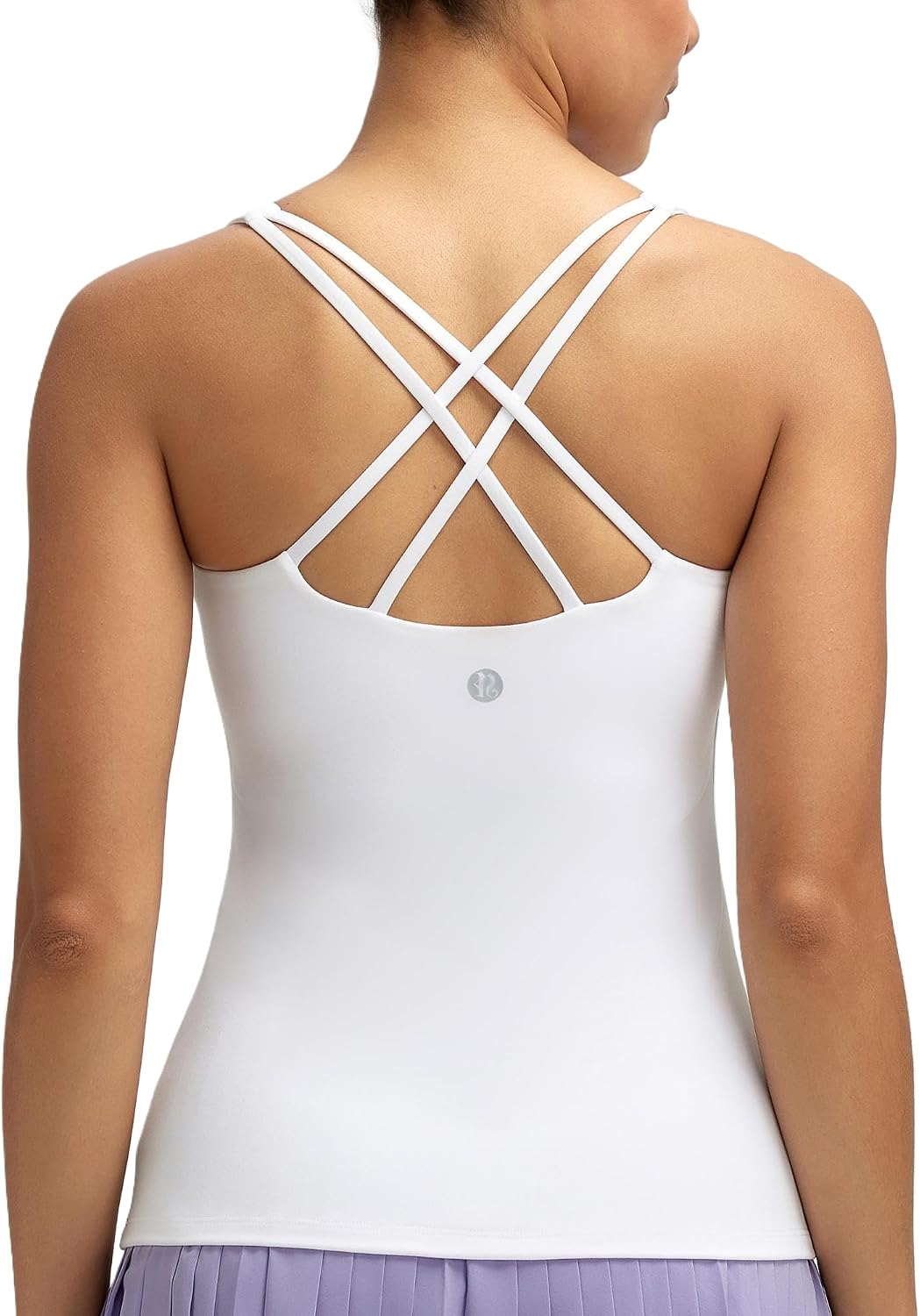 RUNNING GIRL Workout Tank Tops for Women with Built in Bra,Gym Athletic Yoga Tops Tight Square Neck Sleeveless Shirts
