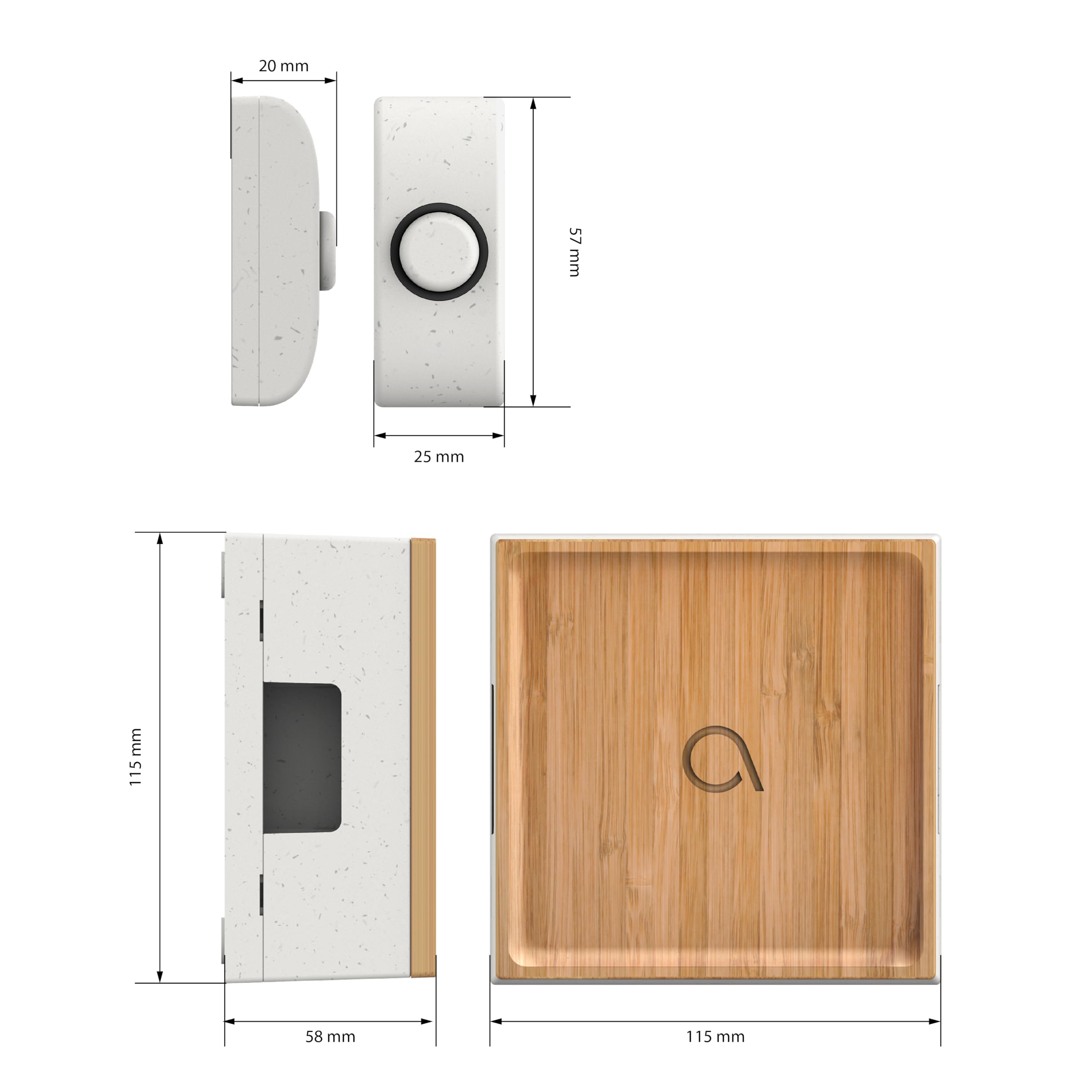Avidsen - Avidsen ekologicznie zaprojektowany dzwonek przewodowy Bamboo - 102506 -