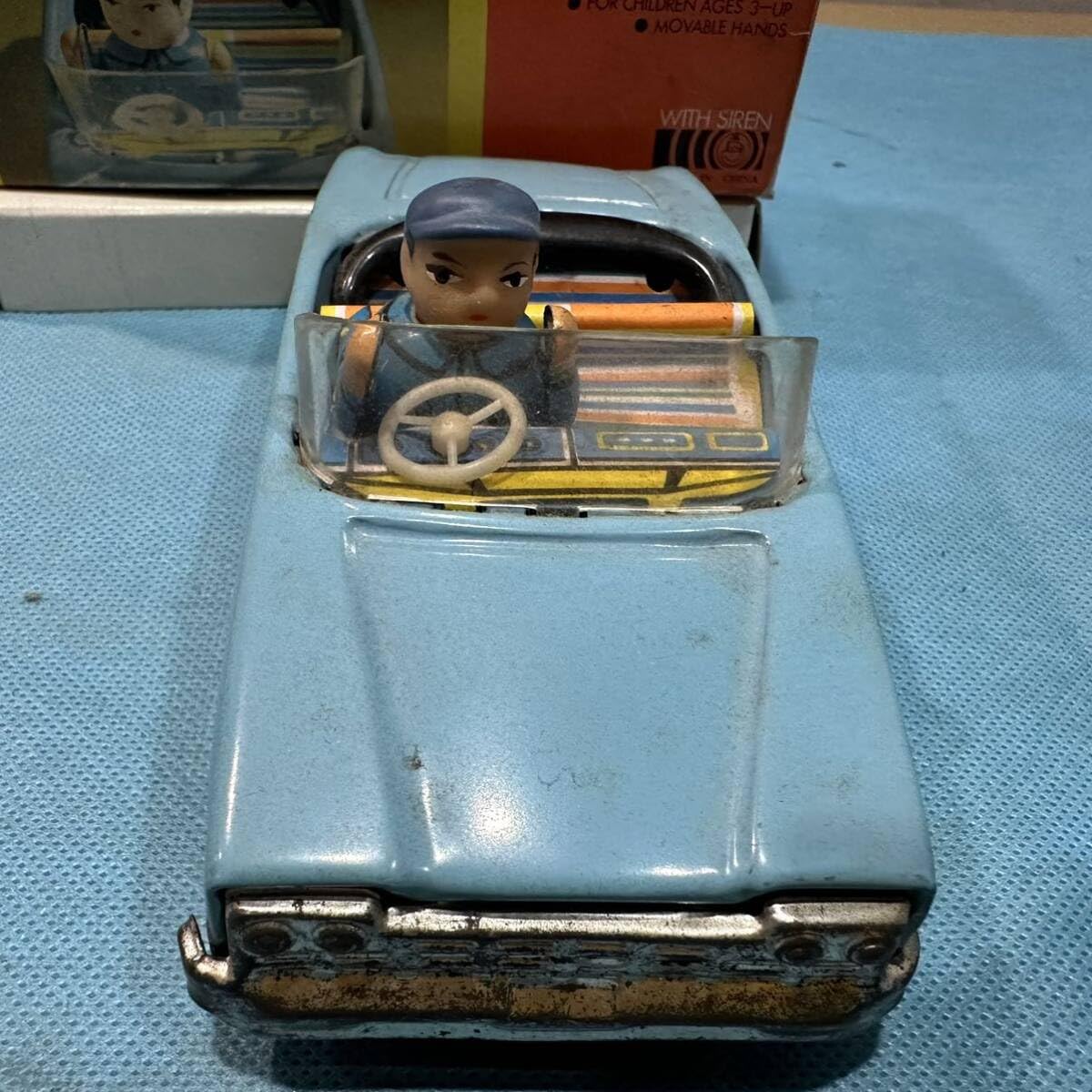 ブリキ 車 Amazon.co.jp: レトロ品 ブリキ おもちゃ 水色のオープンカー