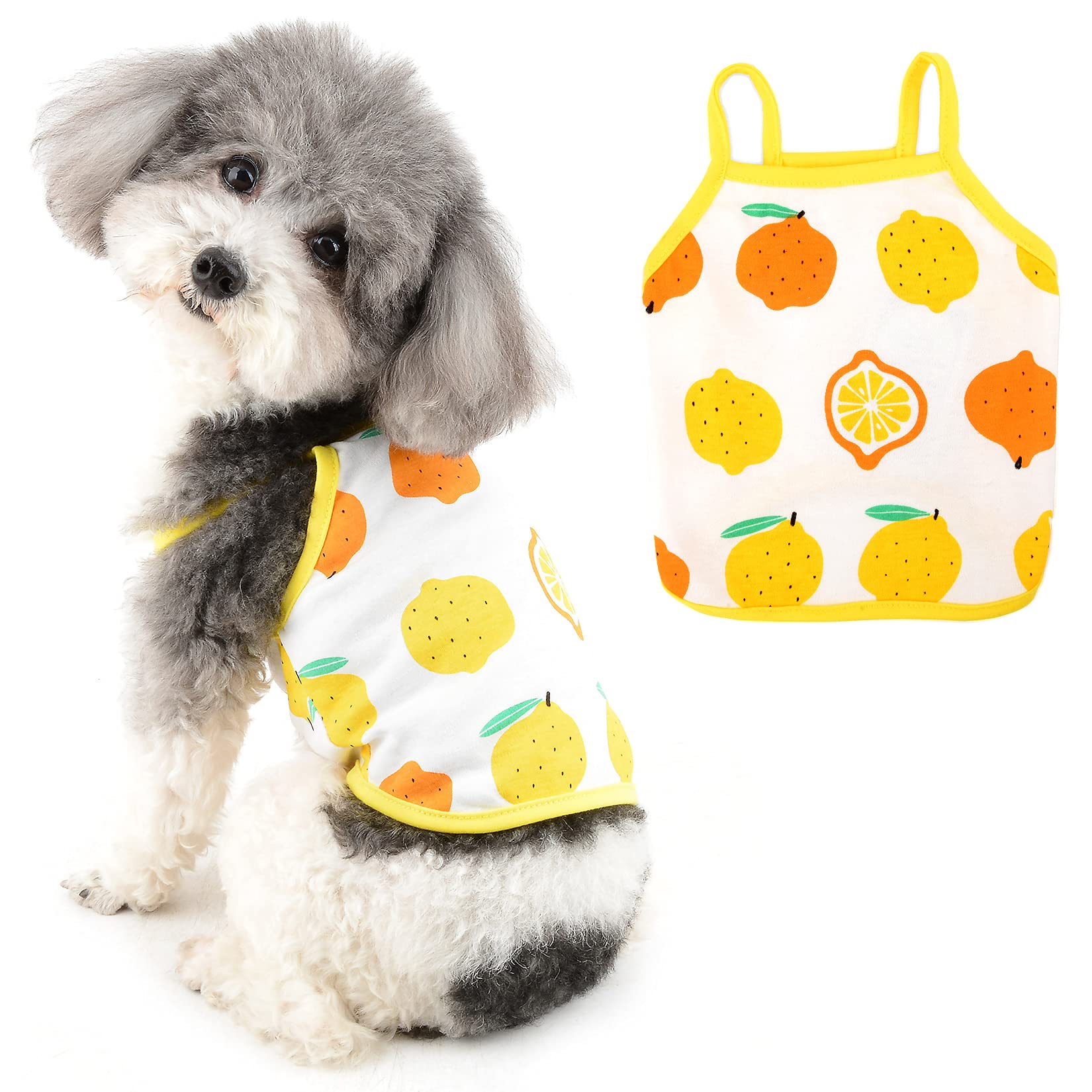 Ranphy Pet Clothes for Small Dog Cotton T Shirt Puppy Basic Vest Shirt Doggie Soft Tank Top Printed Pullover Clothing Summer Breathable Sleeveless Apparel for Chihuahua Yorkshire Terrier