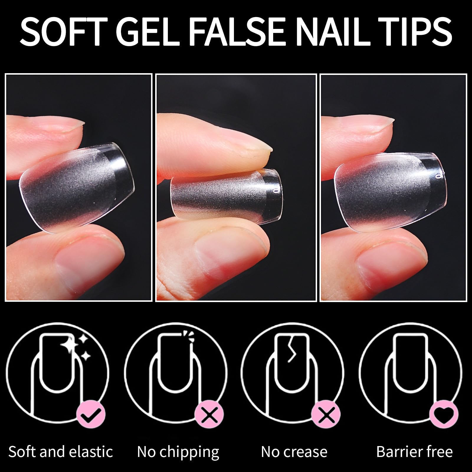 Unghie finte corte in gel acrilico preformato, 600 pezzi, per una copertura completa, extension per unghie, fai da te, saloni di bellezza, 12 misure