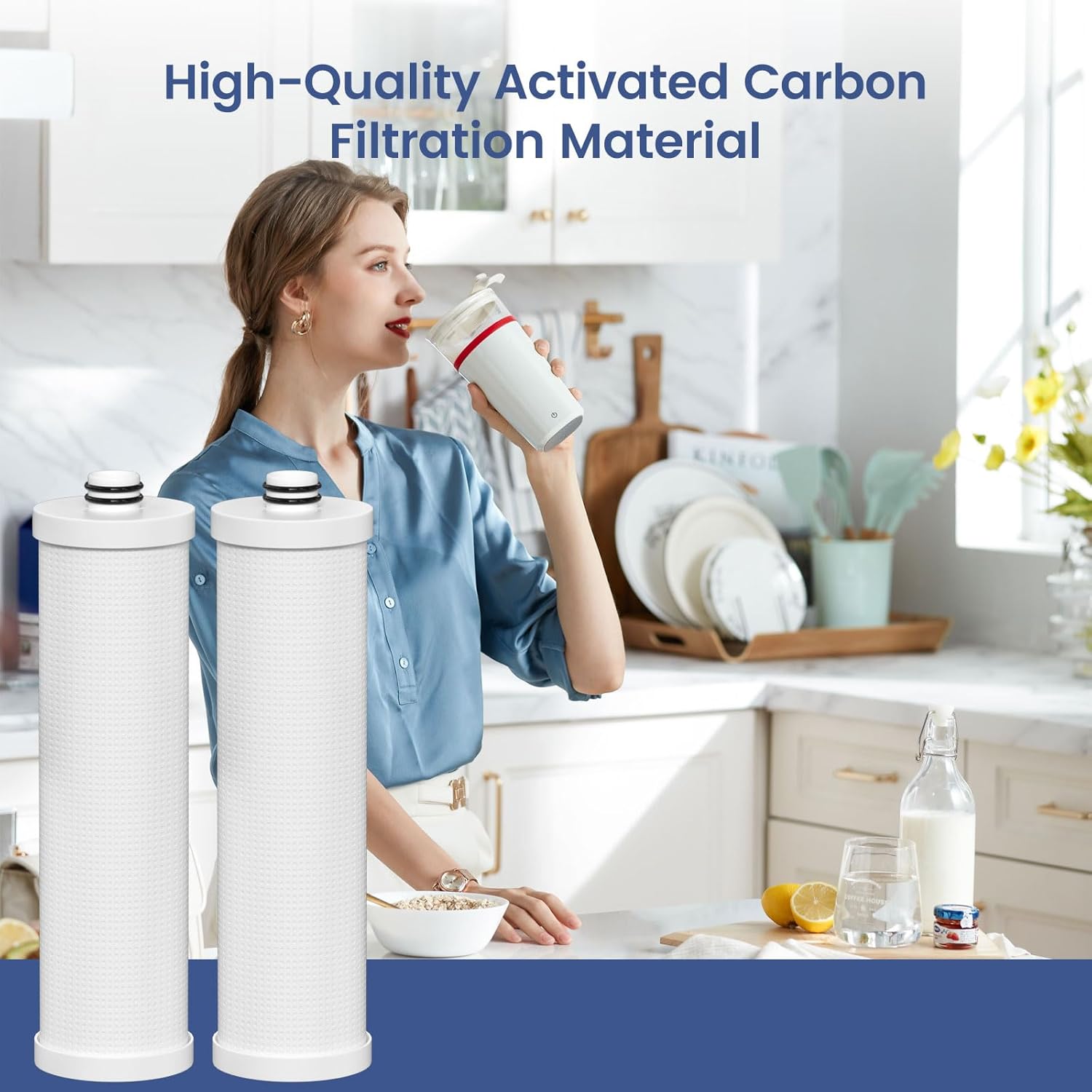 FZ-2 Replacement Filter Cartridge Compatible with Frizzlife MP99, MK99, MS99 Water Filter & MV99 RV Filter, 2 Pack