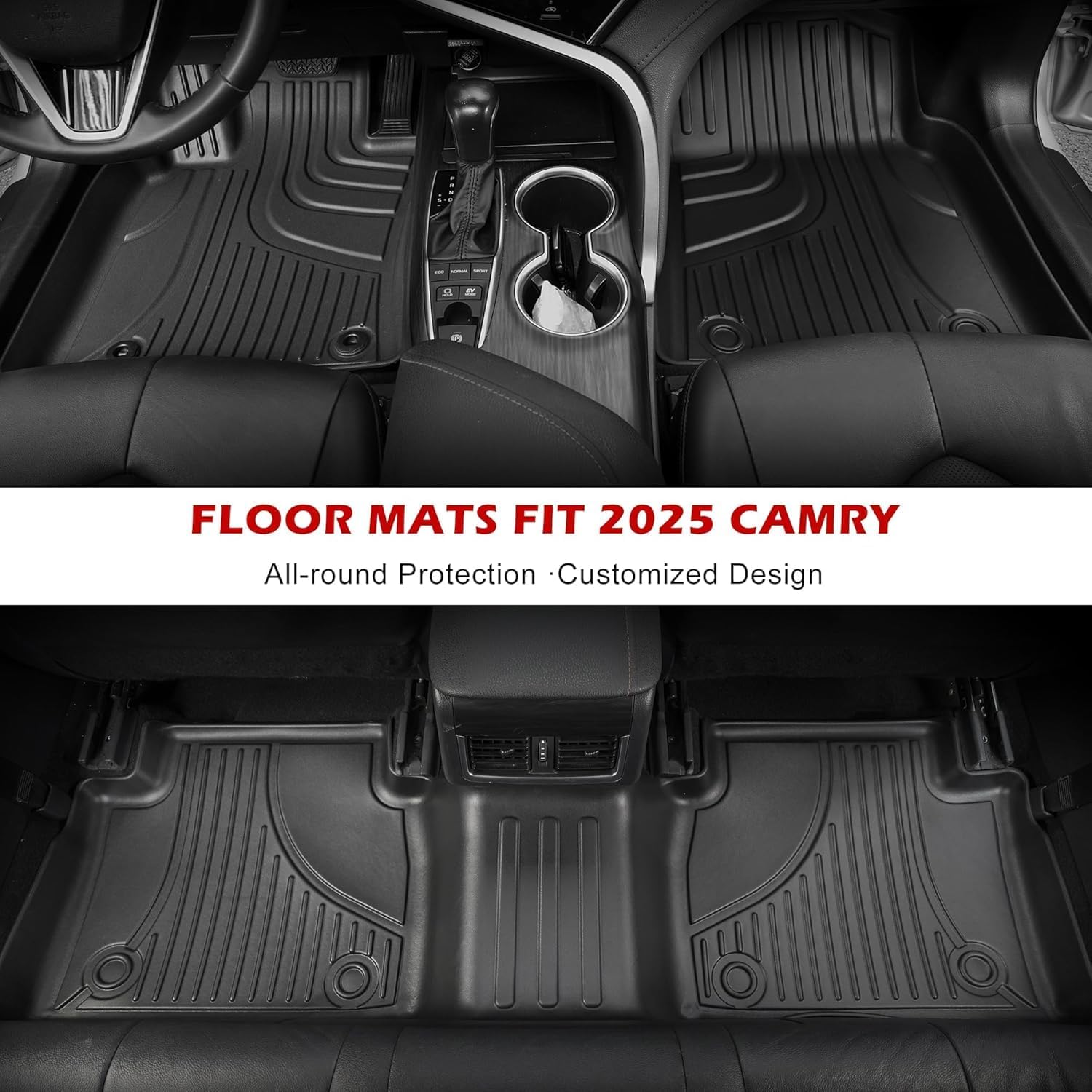 IKABEVEM Floor Mats Compatible with Toyota Camry 2025 2026 (Include Hybrid) - All Weather TPE Floor Liners for Camry 2025 Hybrid/LE/SE/XLE/XSE/LEV Accessories