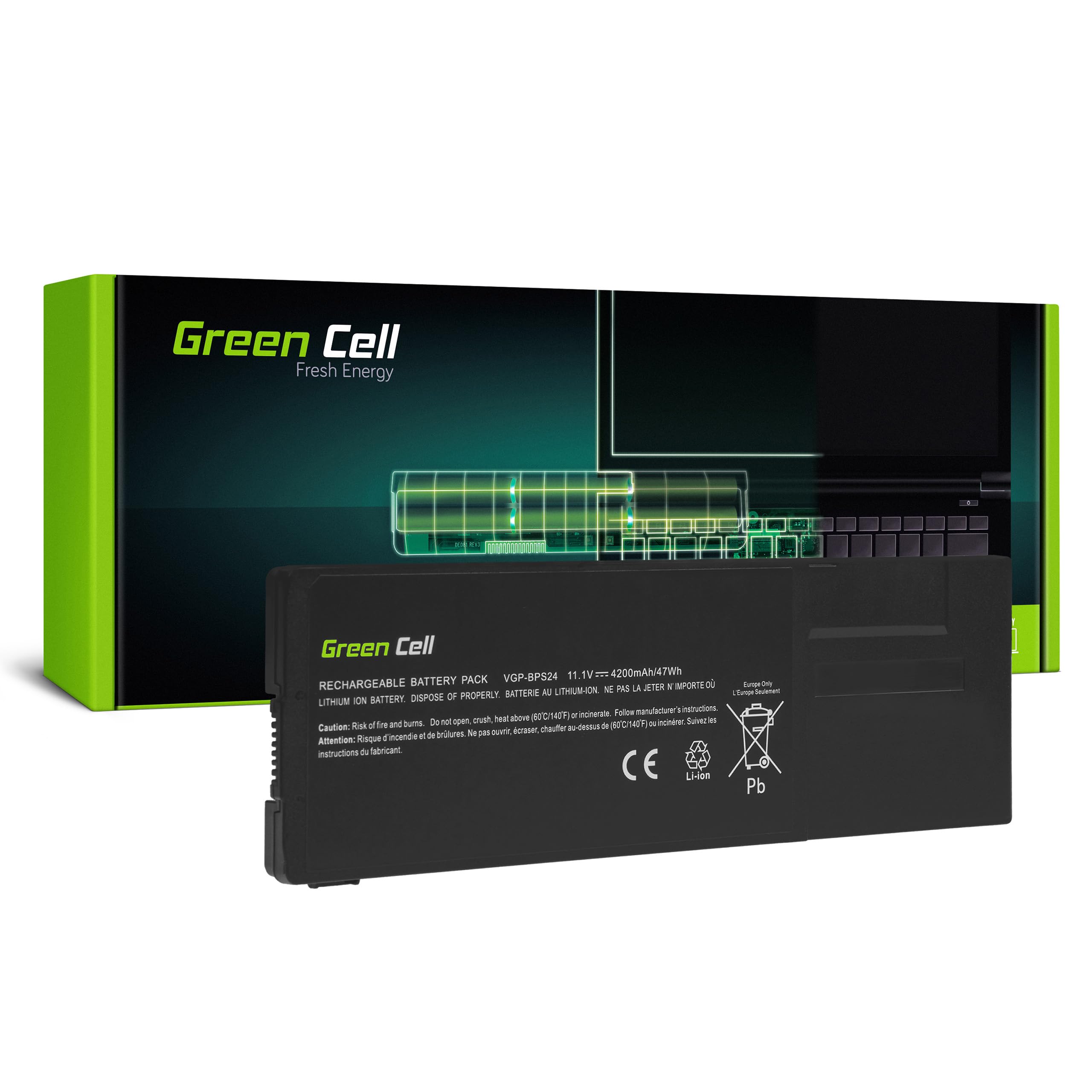 Green Cell Laptop Akku VGP-BPS24 VGP-BPL24 für Sony Vaio PCG-41213M PCG-41214M S13 SVS1312Q9ES SVS13A1U9ES SVS1312G3EW S15 SVS1512X9EB SVS1512Z1ES VPCSE1E1E VPCSE2F1E VPCSE2EFX VPCSB1V9E VPCSB3S9E