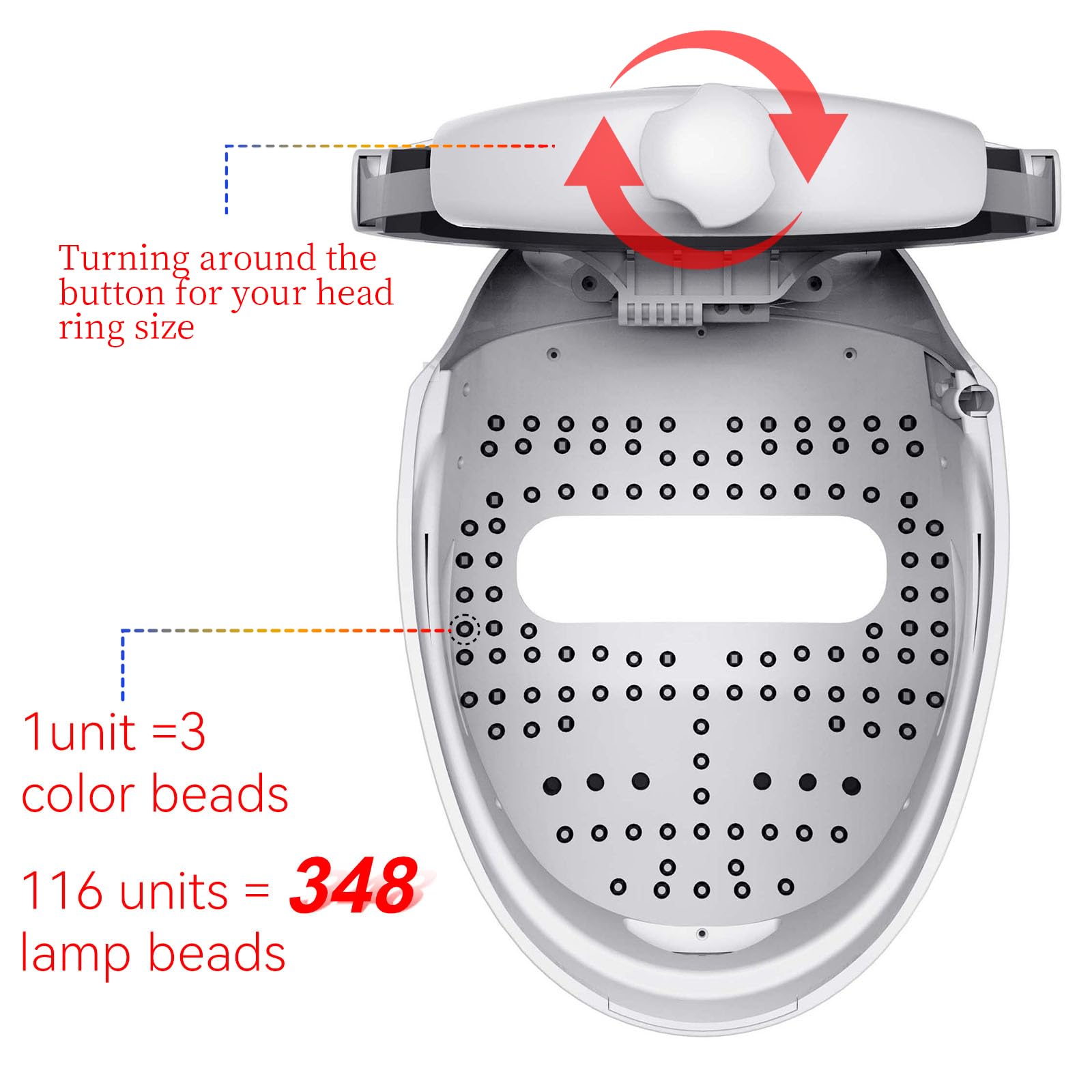 Nualux Red Light Therapy Led Facial Mask-Photons Facial Skin Care Machine LED Beauty Mask Therapy Machine -HK207