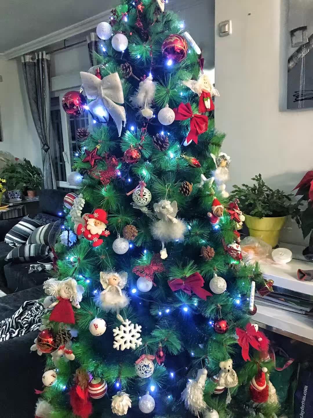 Arbol de Navidad Pleagable Robusto Apariencia Pino Real Aguja de Pino, Arbol Navidad Artificial Verde con Soporte Metal Facil Montaje (180cm 230Tips, ARBOL Navidad Pino Clasico)