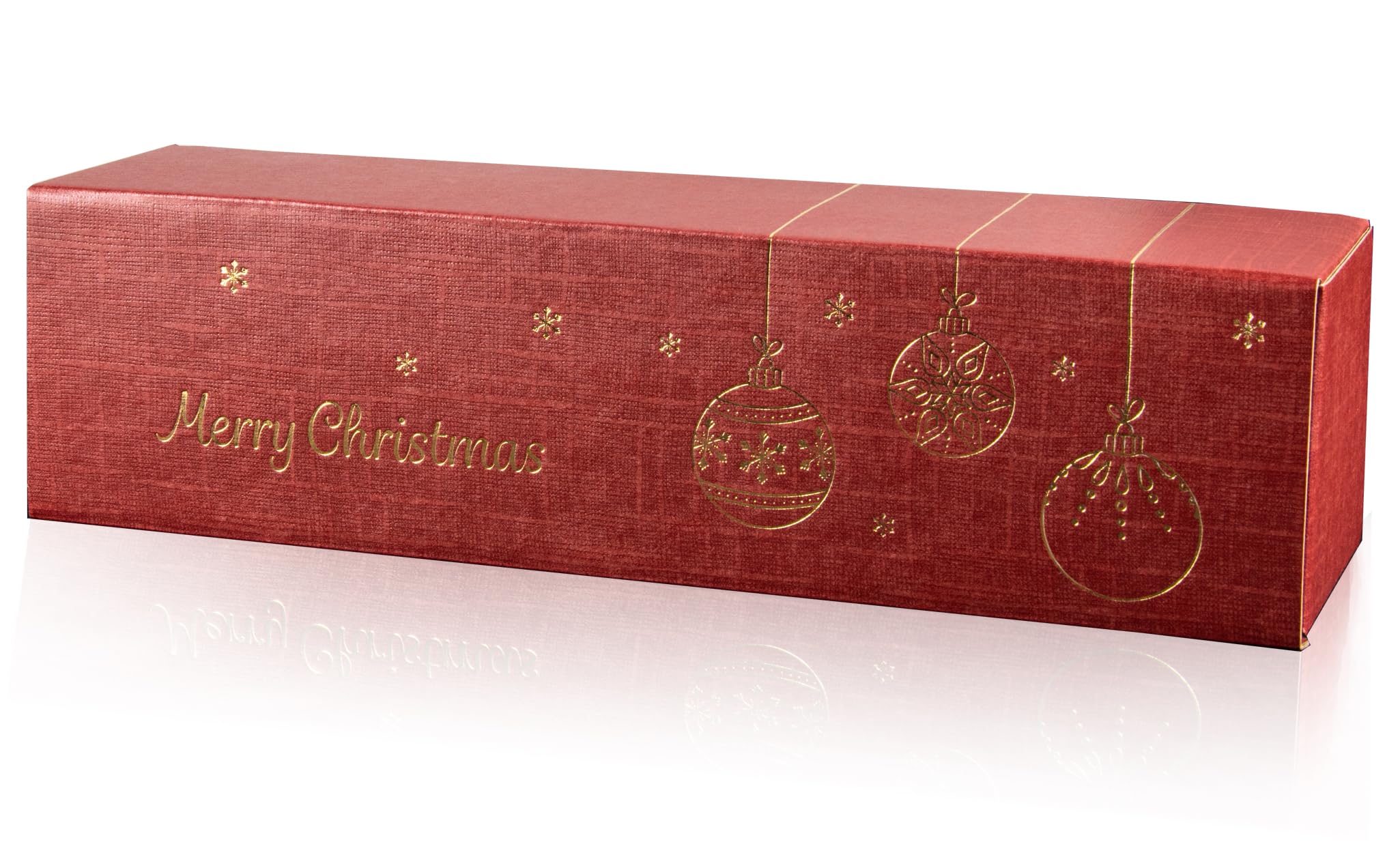 10x Wein Flaschen Geschenkkarton Weihnachten 1 Flasche - Rot & Gold, hochwertige Webstruktur