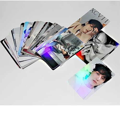Miniatura 5 de PYAJUU Jungkook - Tarjeta fotográfica láser, 55 unidades, álbum dorado Jungkook, tarjeta de álbum de Jungkook, tarjeta fotográfica láser, regalo