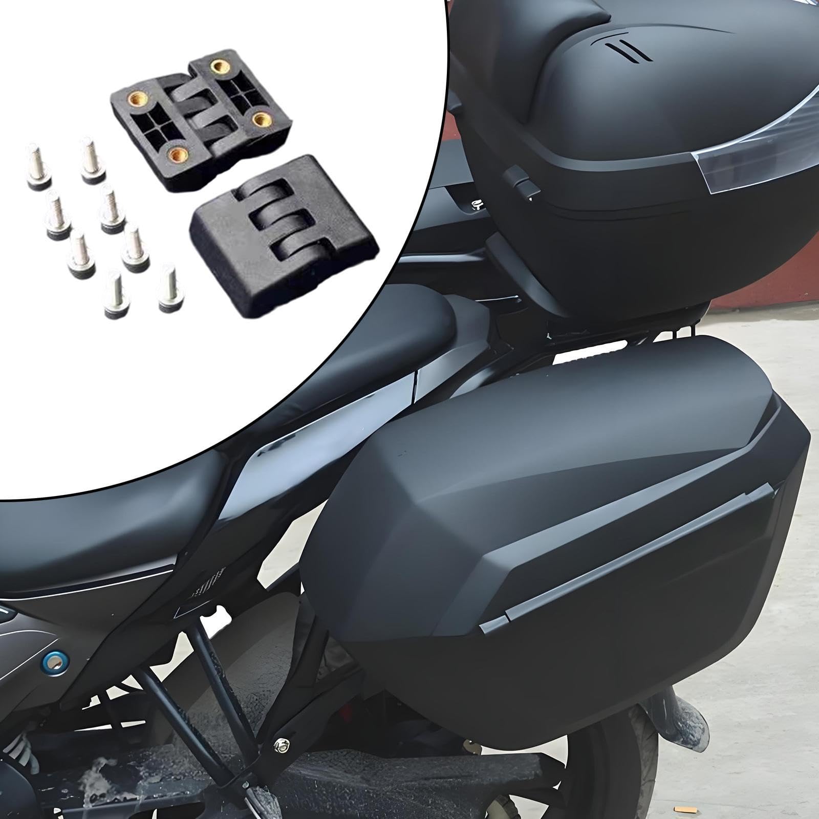Set Di 2 Cerniere per Baule Posteriore Con 8 Viti, Dimensioni Di 5,5 Cm X 4,5 Cm, Cardini in Nylon per Bauletti Laterali E Posteriori Delle Motociclette