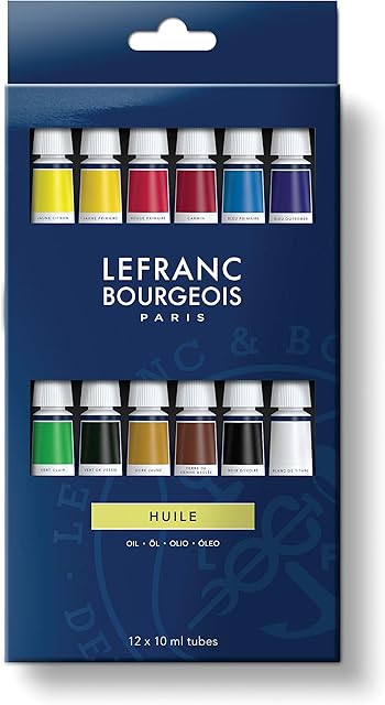 Lefranc & Bourgeois Delikatna farba olejna, zestaw startowy 12 farb olejnych w tubkach 10 ml