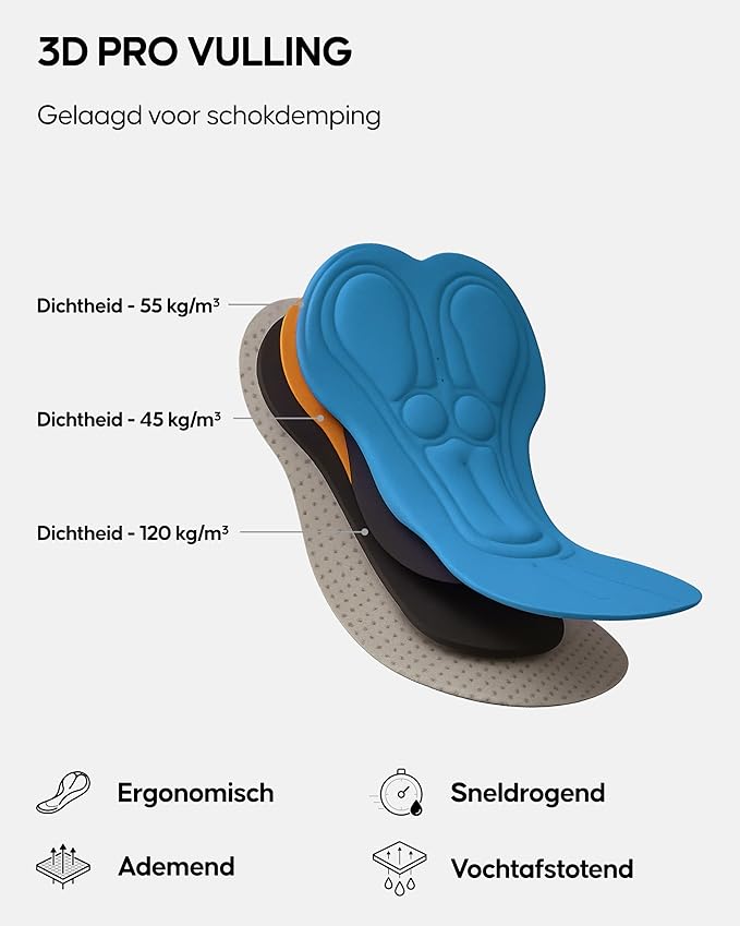Danish Endurance Wielershort Heren - 3D Pro Padding - Quick Dry - Zwart Danish Endurance Wielershort Heren - 3D Pro Padding - Quick Dry - Zwart