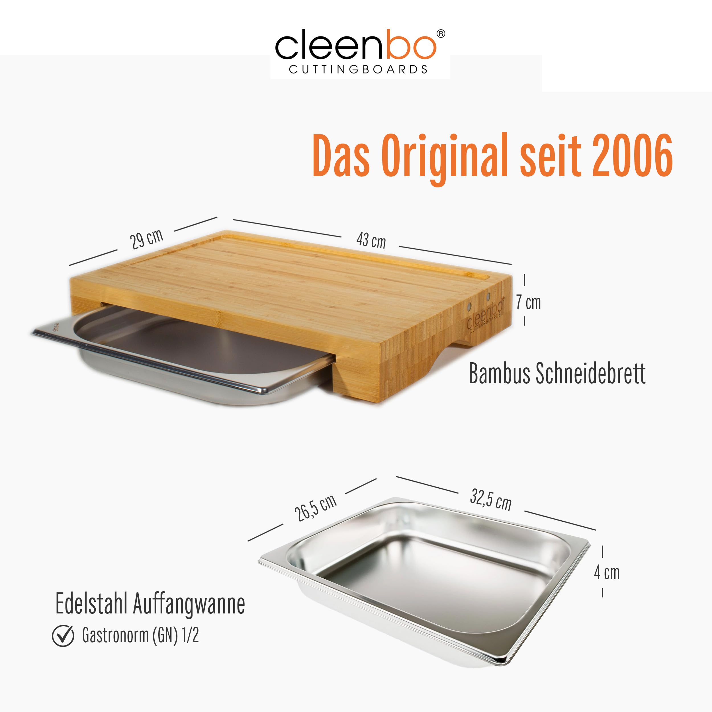 Tabla de cortar de bambú con bandeja colectora, ranura para savia y soporte magnético para cuchillos - Tabla de cocina profesional de madera con recipiente recogedor (bandeja recogedora de