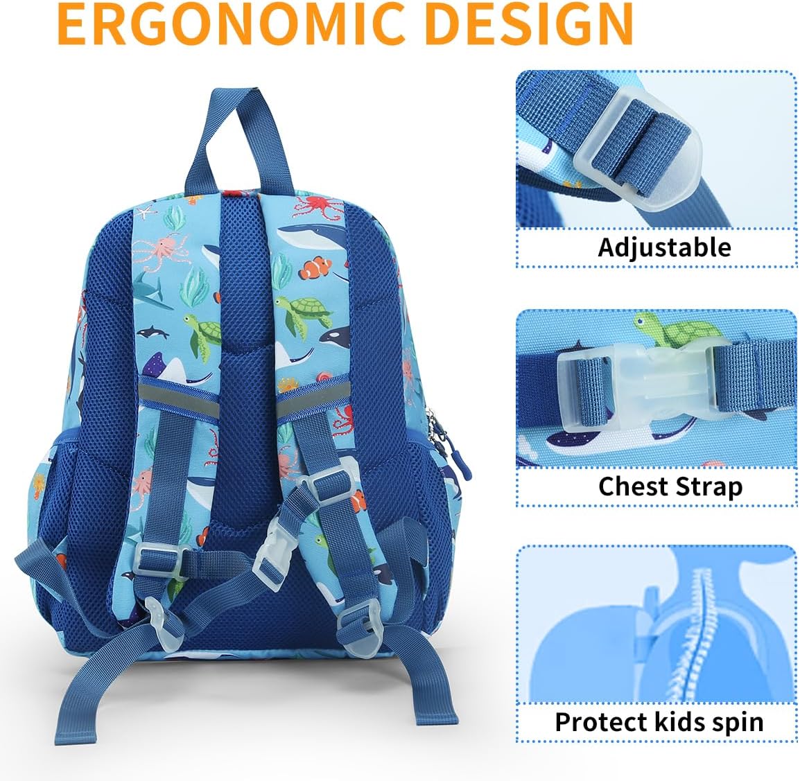 Toddler Backpack for Elementary School Girls Boys,Preschool Kindergarten Backpack,Lightweight Cute Kids School Bag for Girls Boys