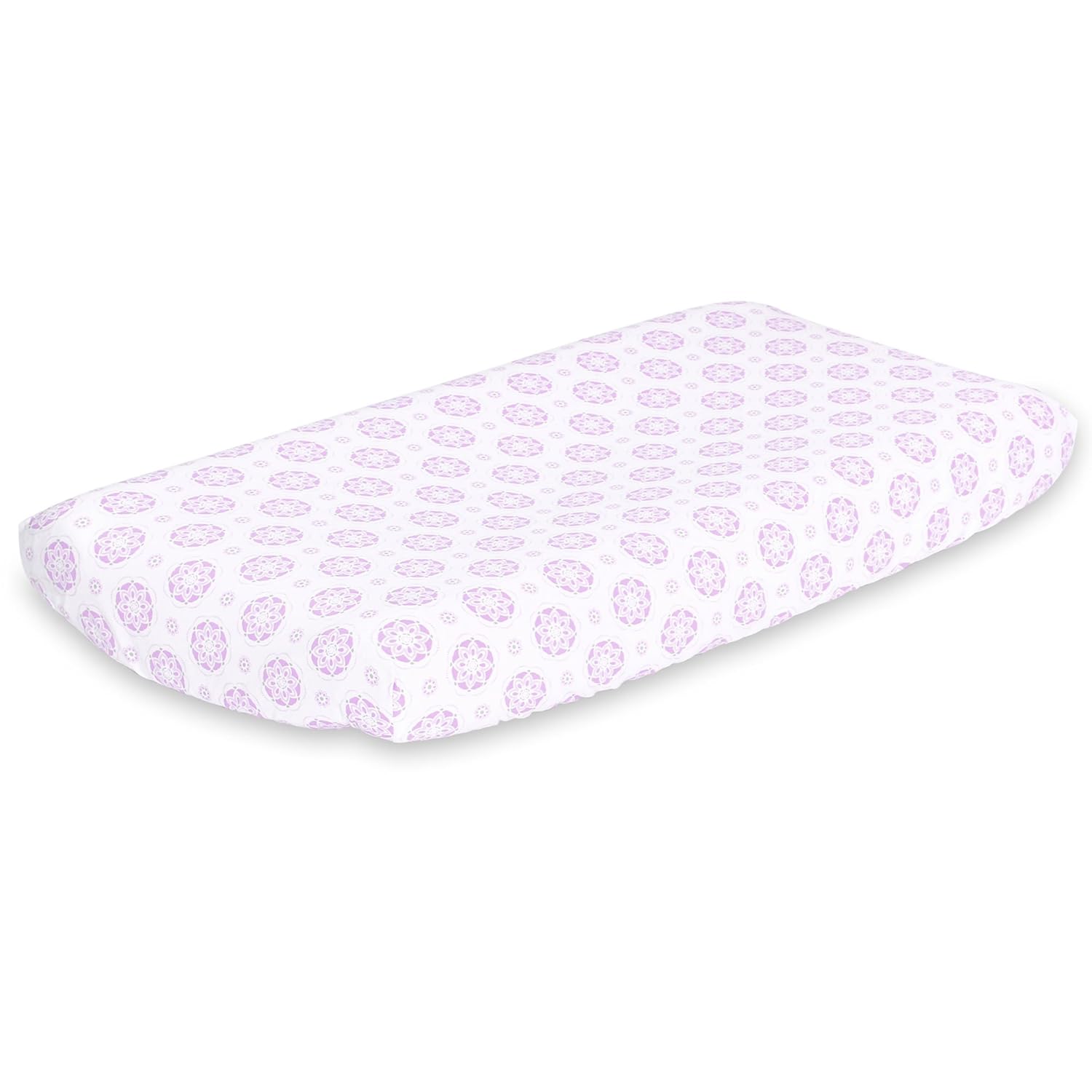 The Peanutshell Lilac Medallion Changing Pad Cover Baby