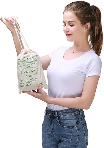 Miniatura 2 de FHQSX Bolas de secado de lana orgánica XL paquete de 6 suavizante de tela natural reutilizable reduce las arrugas las hojas de secadora alternativas