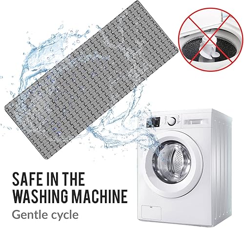 Miniatura 5 de Shape28 Runner Mat - Alfombra de cocina ultrafina con respaldo de goma antideslizante 60 x 23 pulgadas, color gris 5C