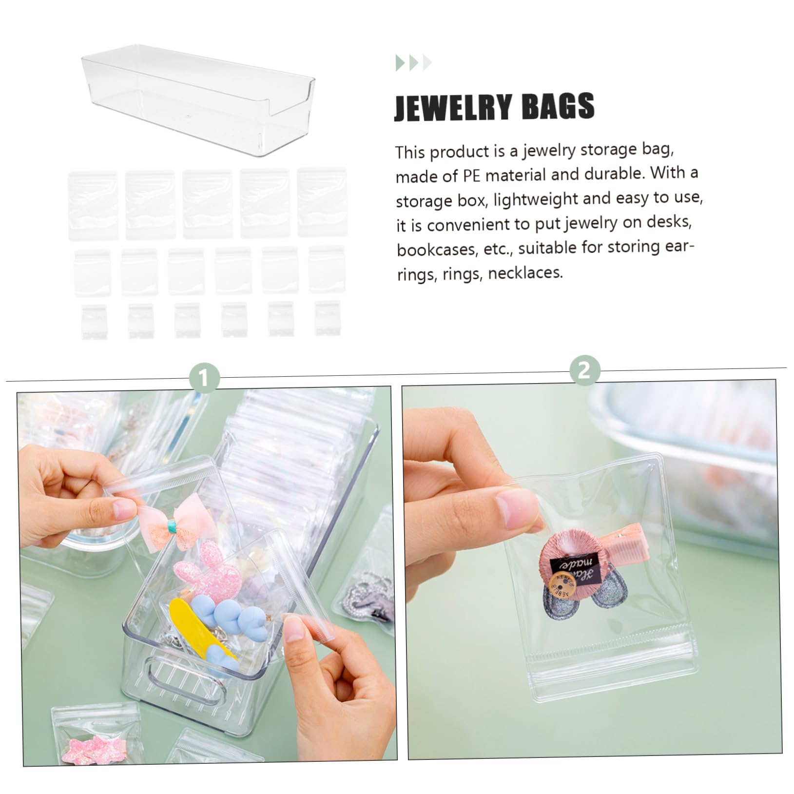 TOVINANNA Jewelry Bag Set Storage Box Anti- Earring Ring Pouch Travel Jewelry Pouch for Necklaces Earrings