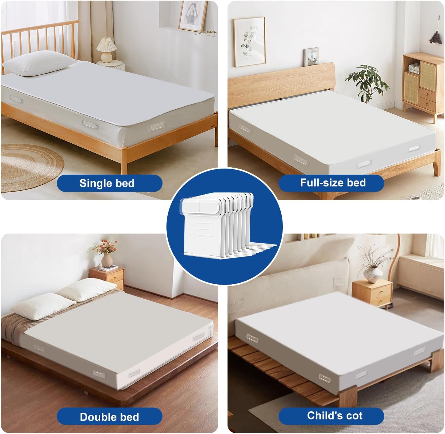 Bed Sheet Holders for Corners,Fitted Sheet Holders Keep Sheets Firm & Tight,Sheet Locks Easy One-Time Installation and No More Loose Sheet