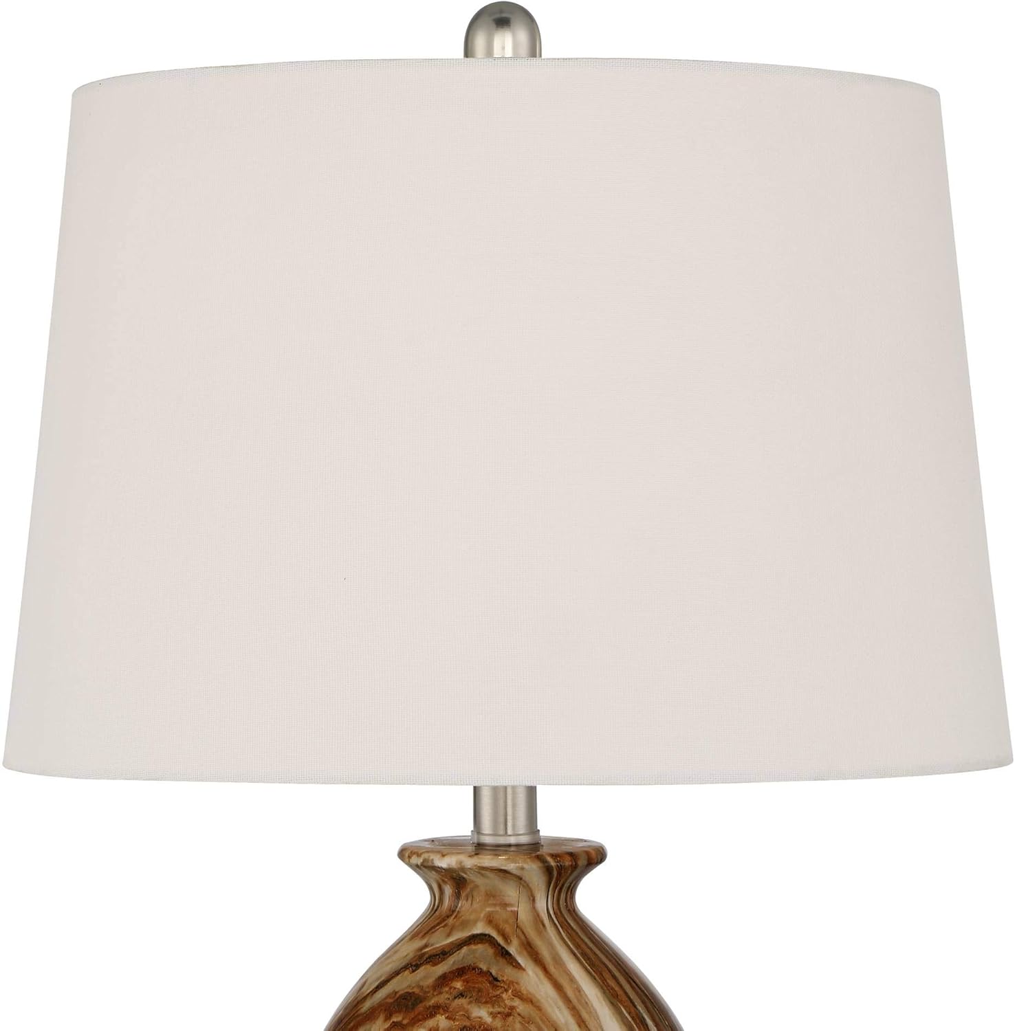 360 Lighting Carlton Modern Rustic Southwestern Table Lamps 28" Tall Set of 2 Swirling Brown Faux Marble White Tapered Drum Shades for Living Room Bedroom House Bedside Nightstand Home