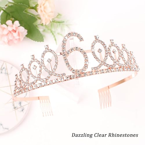 Miniatura 276 de CIEHER Juego de corona de cumpleaños 50 + banda de 50 y fabulosa banda + pin de perlas, tiara, regalos de 50, decoraciones para mujeres amigas