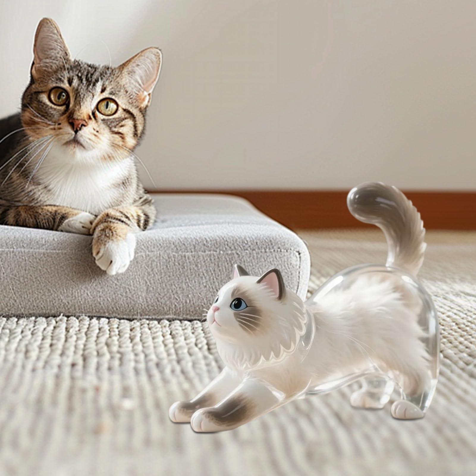 Llaveros de gato, botella de almacenamiento de transparente de acrílico, recuerdo conmemorativo de de mascotas, colgante conmemorativo de mascotas, llaveros coleccionistas de pelos de gato