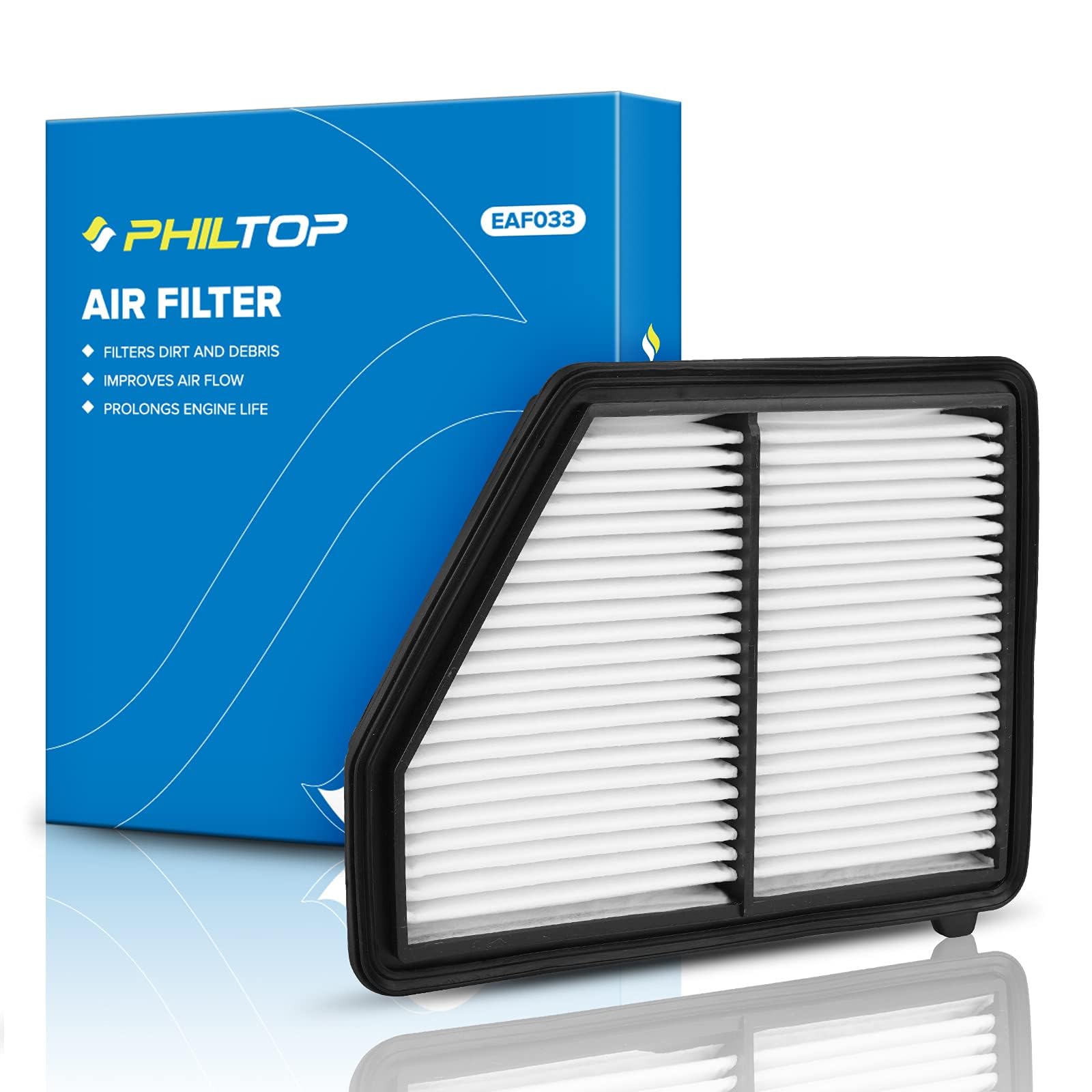 PHILTOP Engine Air Filter CA12051 Replacement for 2016-2024 Civic, HR-V 2023-2025, L4 2.0L, Rigid Panel