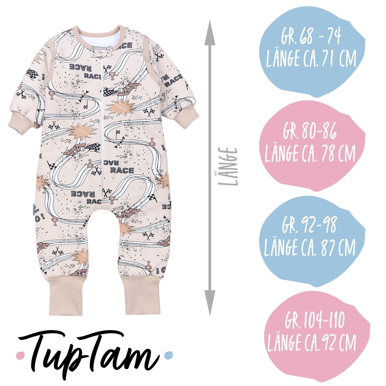 TupTam Gigoteuse Hiver–Gigoteuse à Pieds Bébé, 2.5 TOG, Coton OEKO-TEX