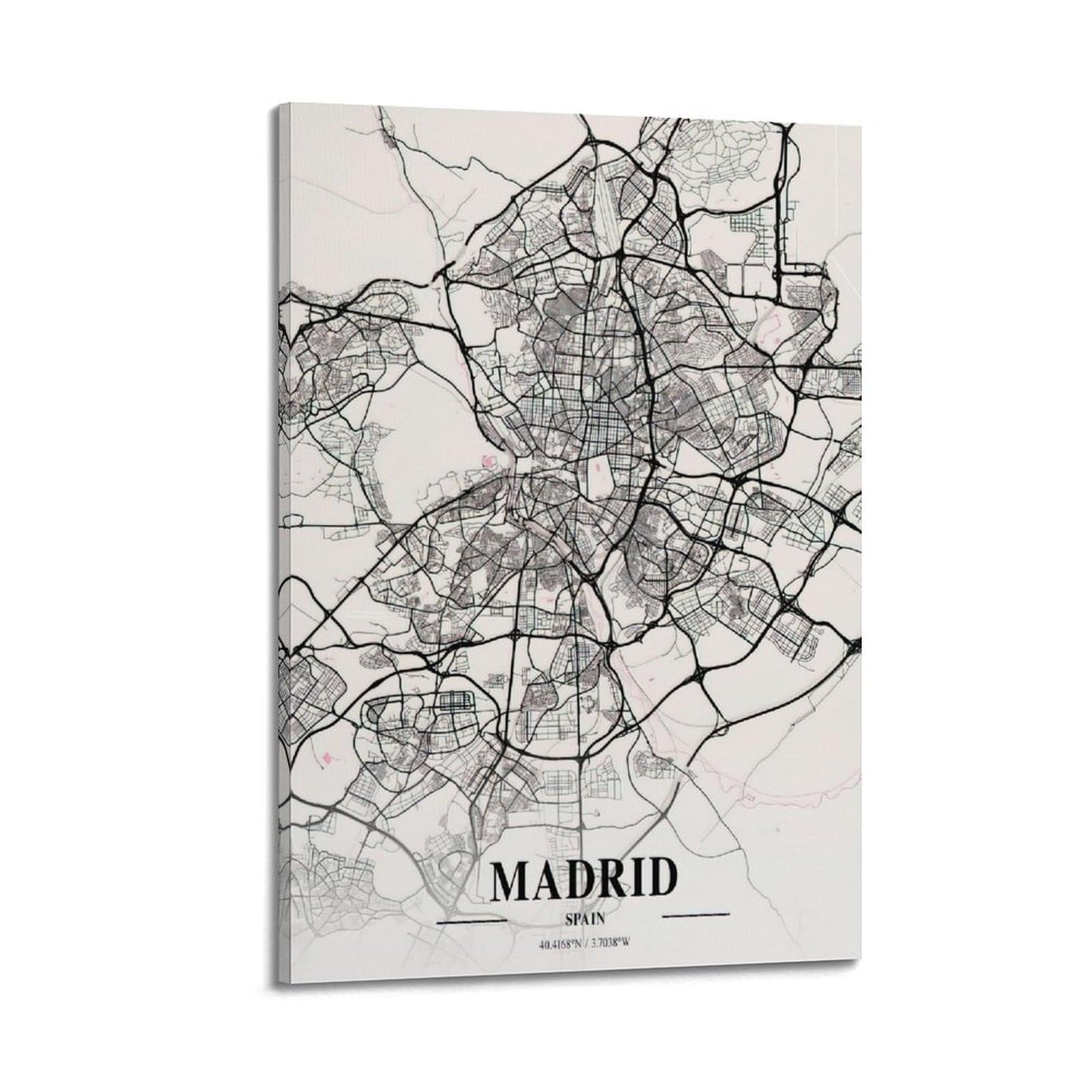 BPQN Poster carte vintage Europe Espagne Madrid 60 x 90 cm