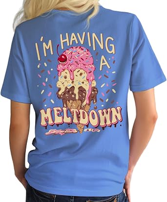 Southern Attitude Ice Cream Meltdown Short Sleeve Womens T-Shirt