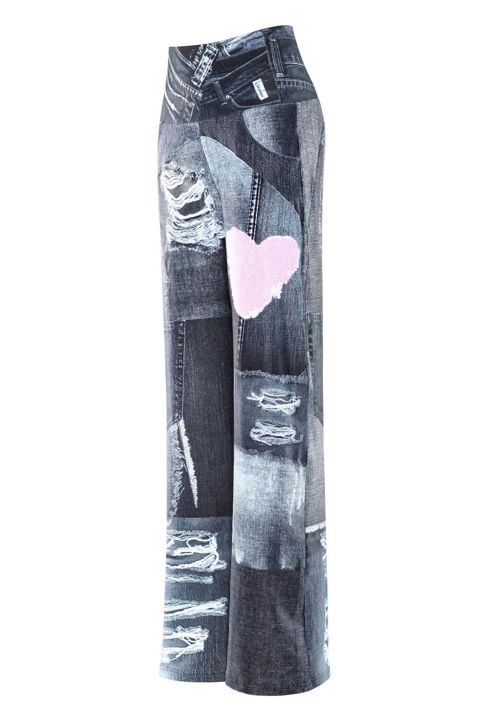 WINSHAPE Functional Comfort Wide Leg Pants Cul105c “High Waist” Im Jeans Print - Pantalon de survêtement - Moderne - Femme